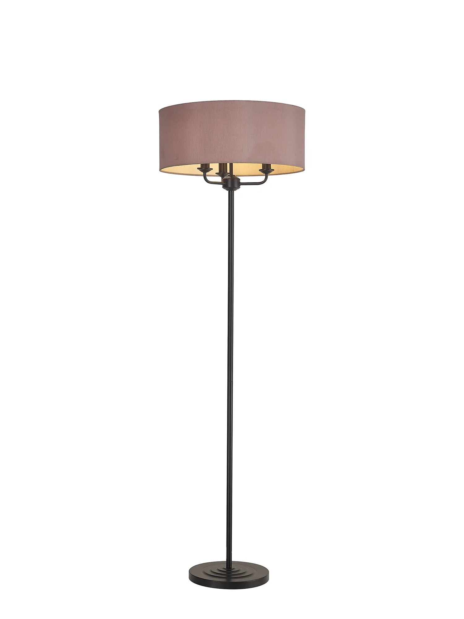 DK1070  Banyan 45cm 3 Light Floor Lamp Matt Black, Taupe